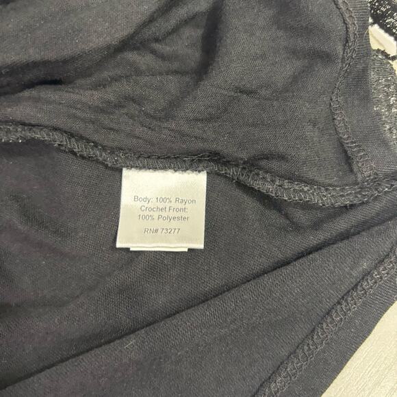 NWT LC Lauren Conrad Charcoal Black Lace Tank Top Size Large RR0848 - Picture 8 of 9